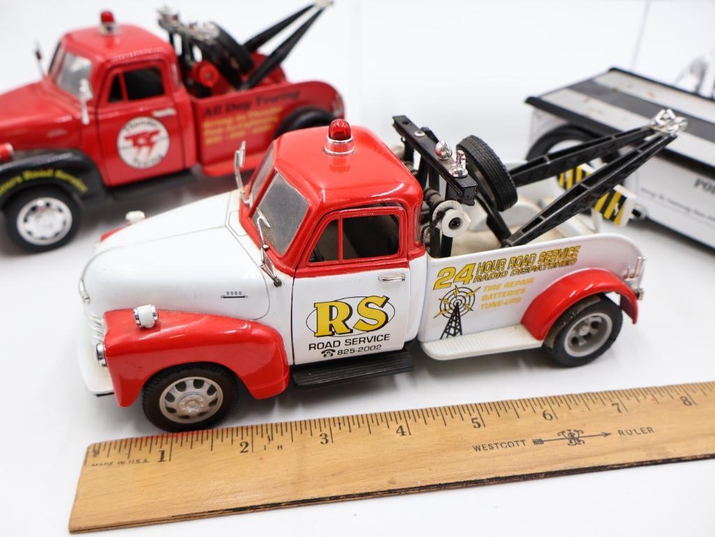 Six 1:24 Scale Model Diecast Tow Trucks and Police Vehicles - 7