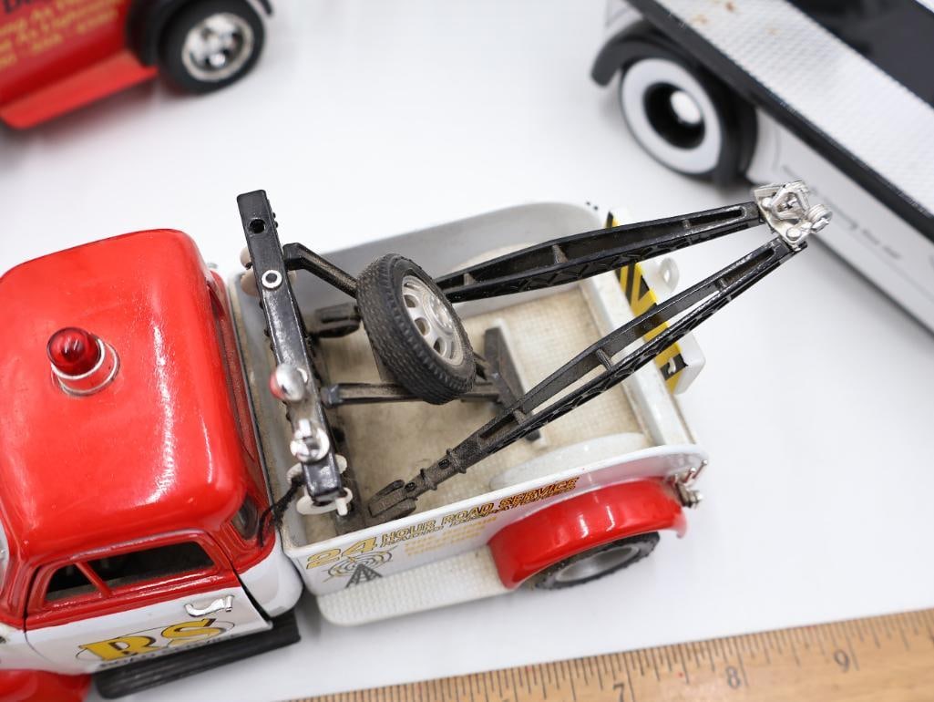 Six 1:24 Scale Model Diecast Tow Trucks and Police Vehicles - 8