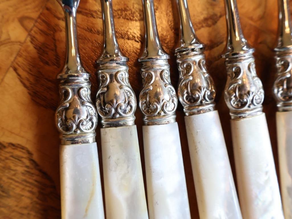 Antique Mother-of-Pearl Handled Flatware & Serving Utensil Collection - 11
