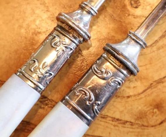 Antique Mother-of-Pearl Handled Flatware & Serving Utensil Collection - 6