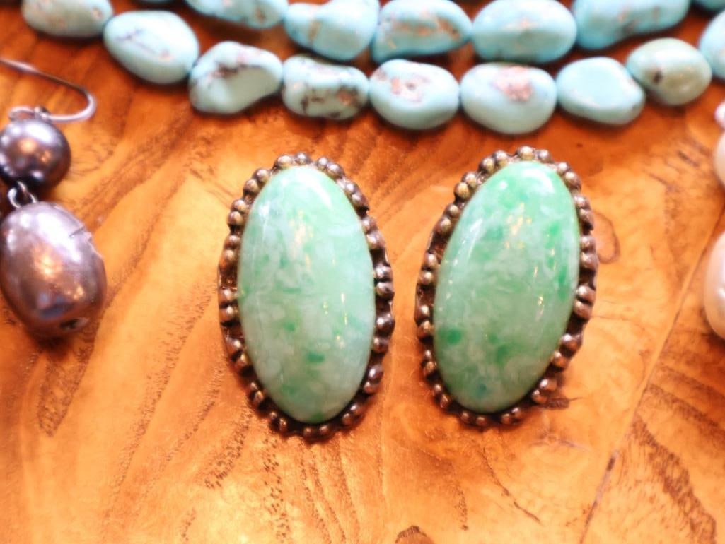Turquoise and Pearl Jewelry Collection, Necklaces and Earrings - 5