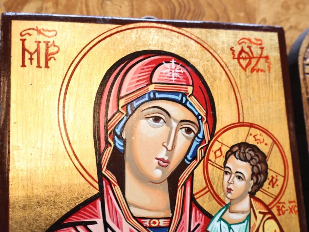 Three Byzantine-Style Virgin Mary & Christ Child Icons - 3
