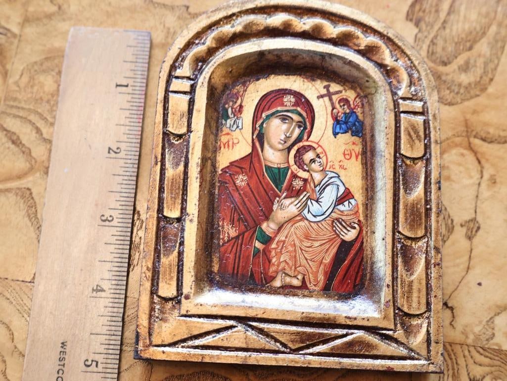 Three Byzantine-Style Virgin Mary & Christ Child Icons - 9