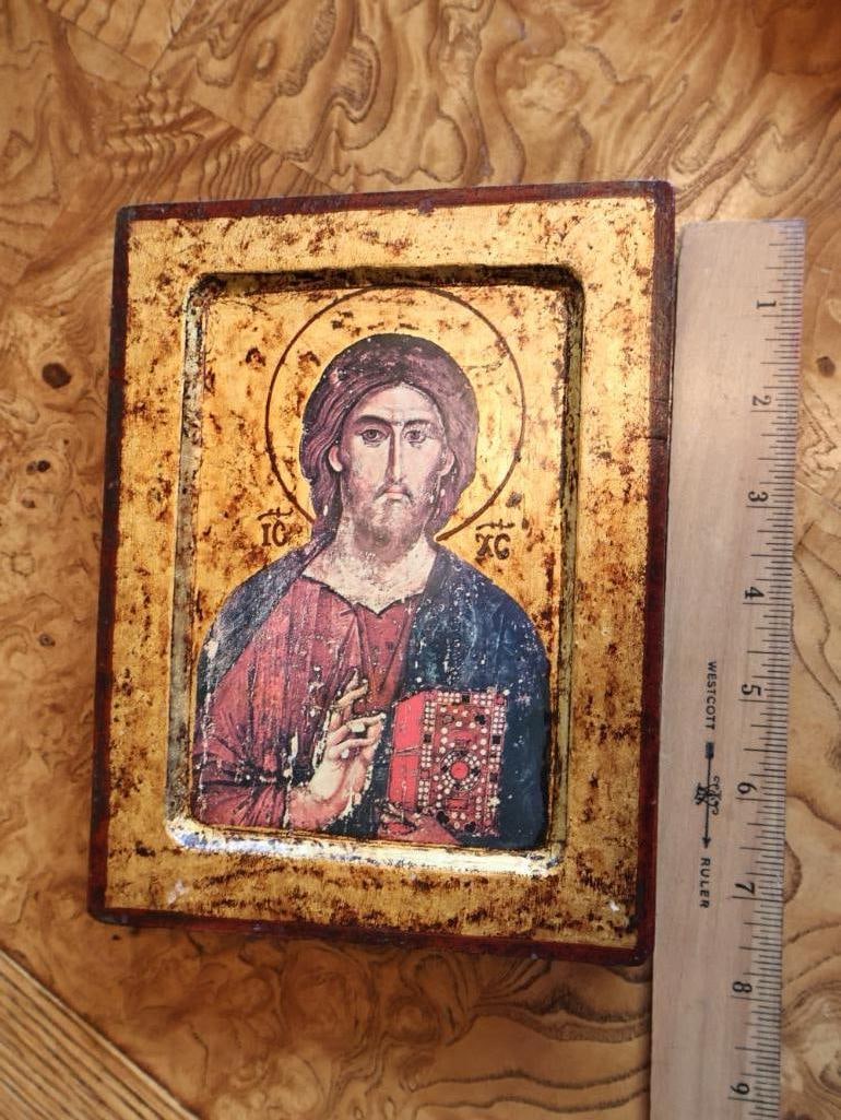 Pair of Greek Byzantine-Style Religious Icons - 9