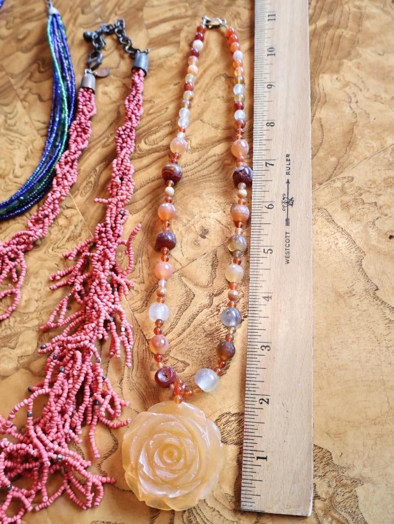 Artisan Multi-Strand Beaded and Stone Necklace Collection - 2
