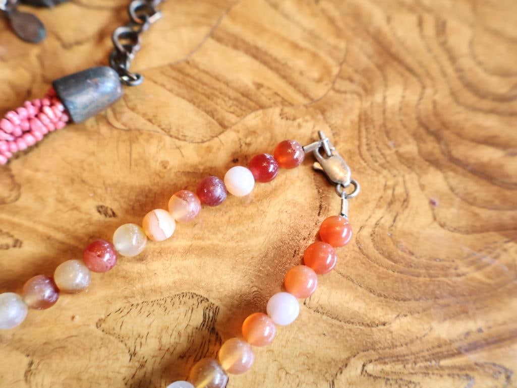 Artisan Multi-Strand Beaded and Stone Necklace Collection - 3