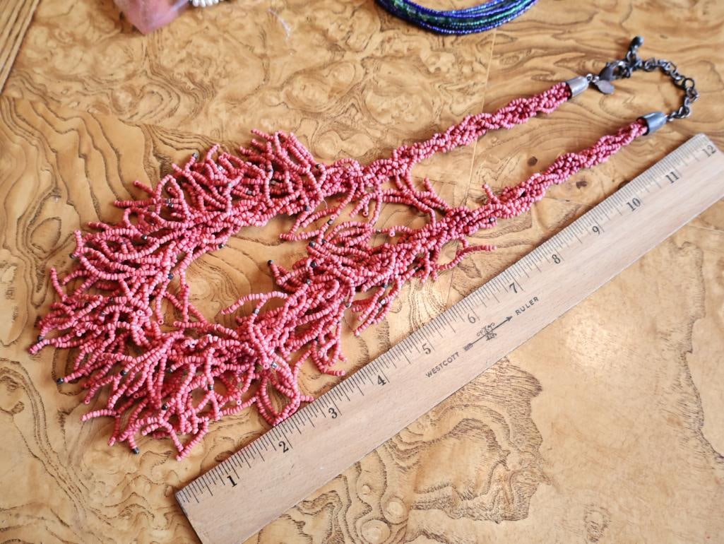 Artisan Multi-Strand Beaded and Stone Necklace Collection - 5