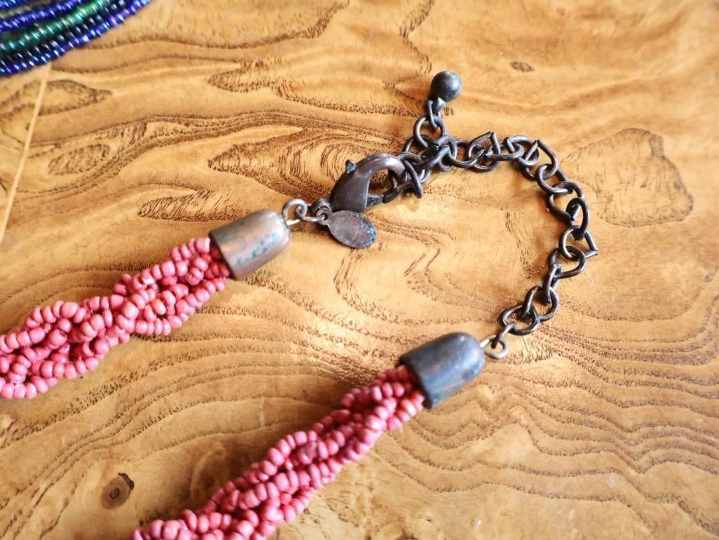 Artisan Multi-Strand Beaded and Stone Necklace Collection - 7