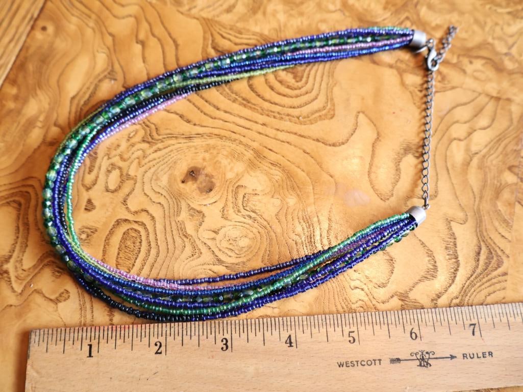 Artisan Multi-Strand Beaded and Stone Necklace Collection - 8