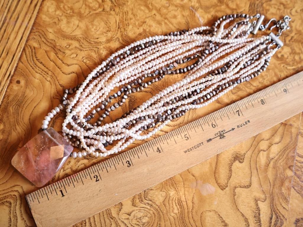 Artisan Multi-Strand Beaded and Stone Necklace Collection - 9