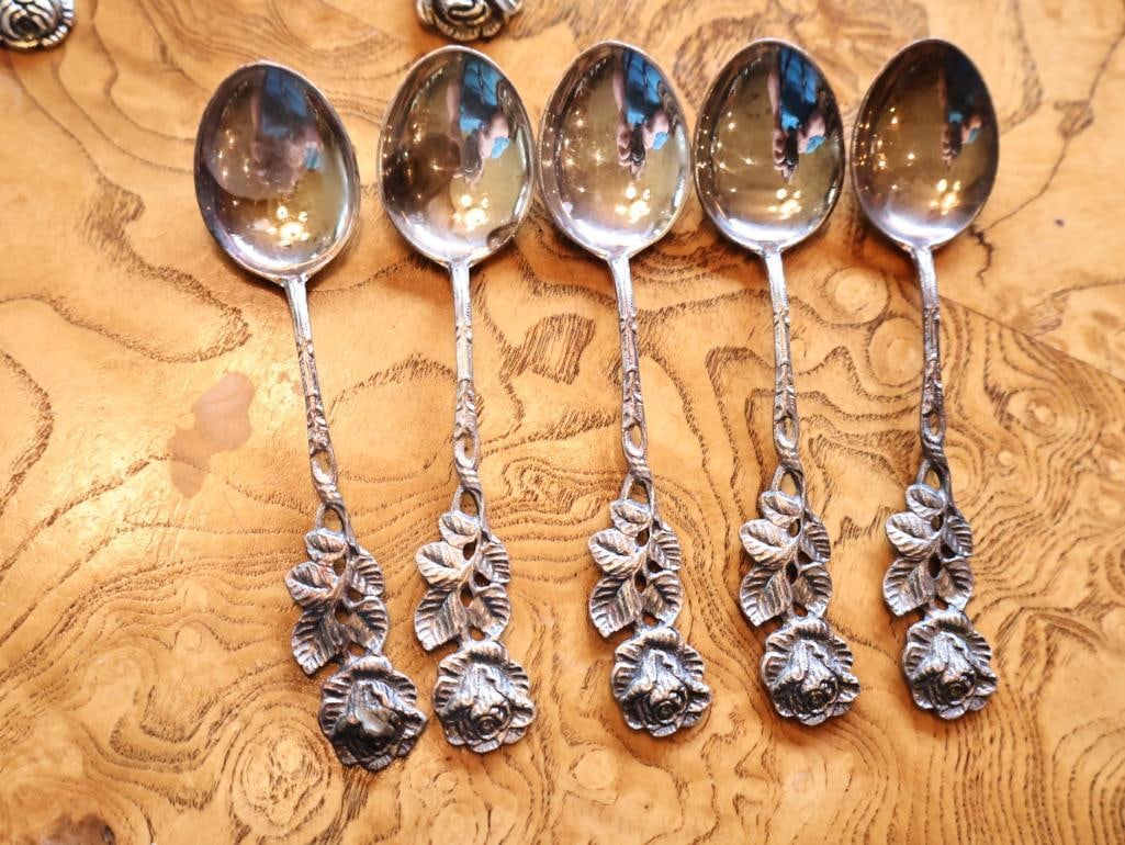 Vintage Silverplate Floral & Rose Flatware and Serving Utensil Collection - 6