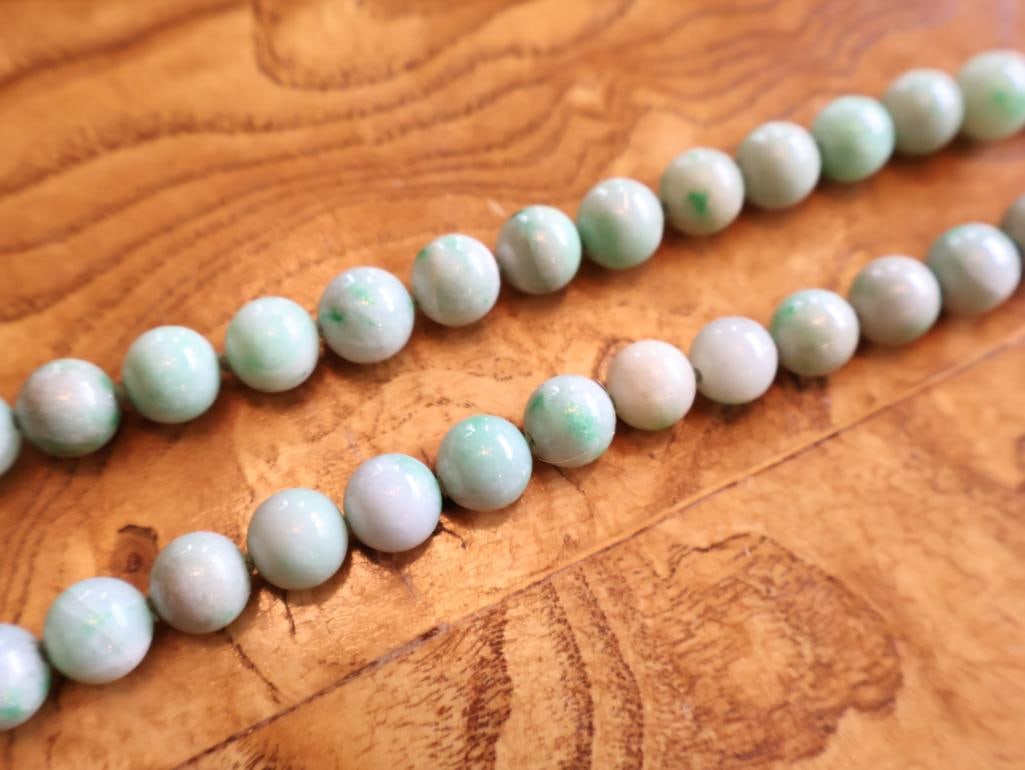 Jade Bead Jewelry Lot with 14K Gold Clasp and Carved Jade - 5