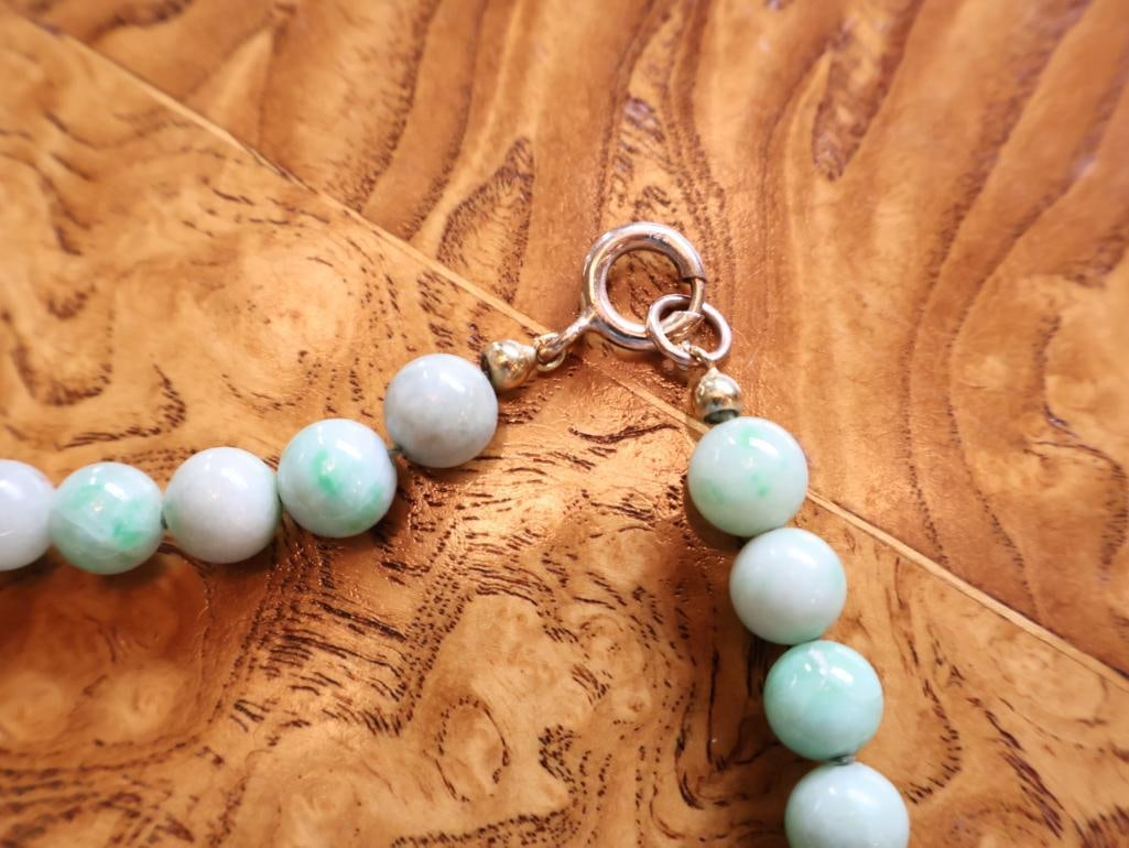 Jade Bead Jewelry Lot with 14K Gold Clasp and Carved Jade - 7