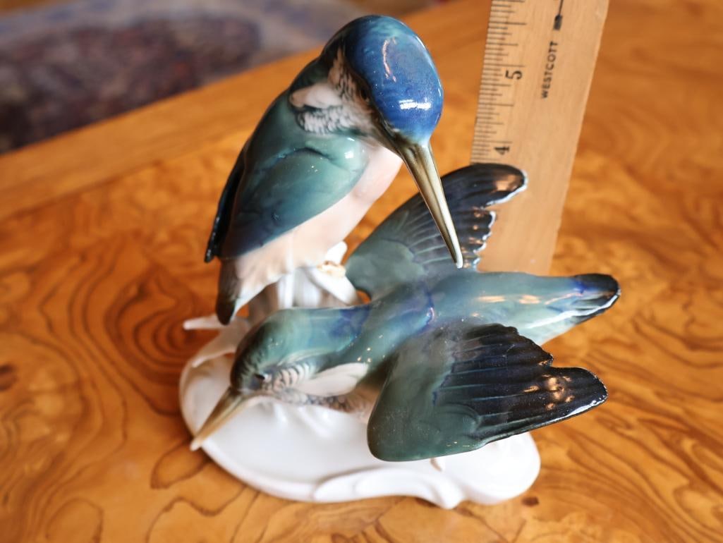 Antique European Porcelain & Pottery LHS Bavaria, Figural Pitcher & Birds - 12