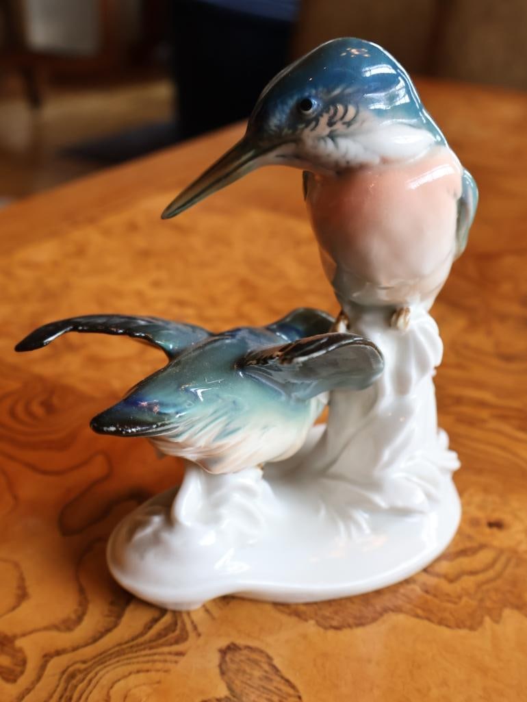 Antique European Porcelain & Pottery LHS Bavaria, Figural Pitcher & Birds - 15