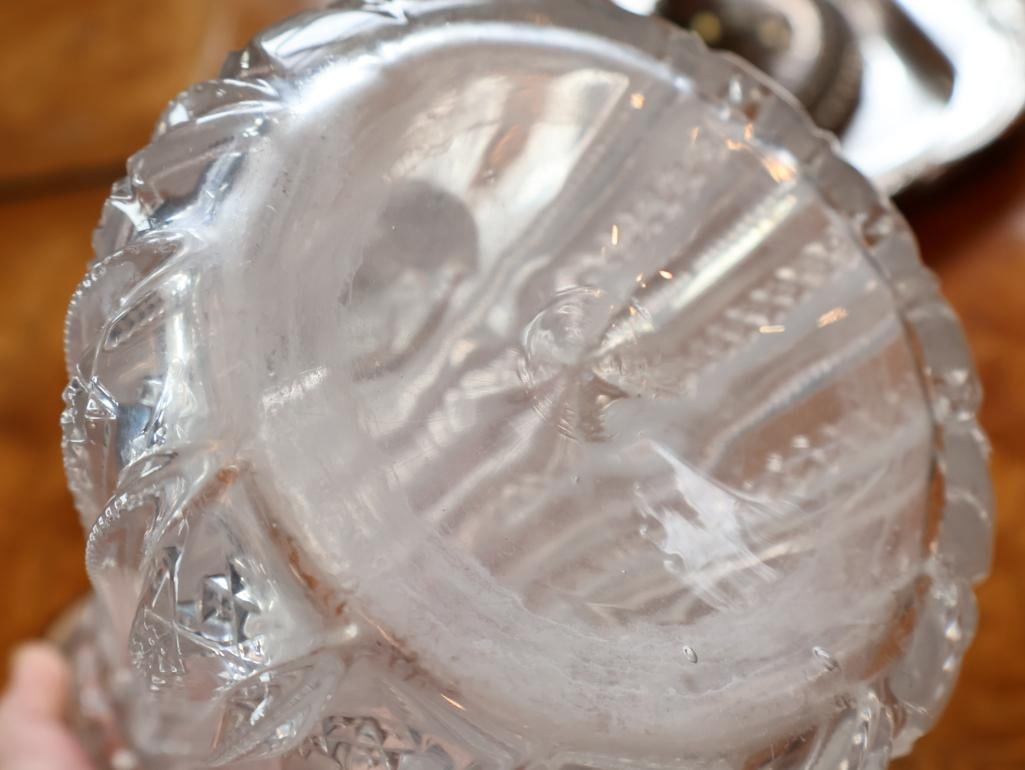 Vintage Crystal & Silverplate Serving Collection Candlestick, Pitcher & Tray - 14