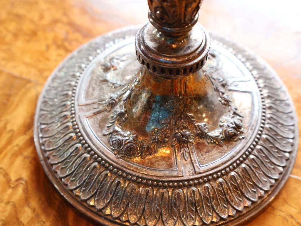 Vintage Crystal & Silverplate Serving Collection Candlestick, Pitcher & Tray - 16