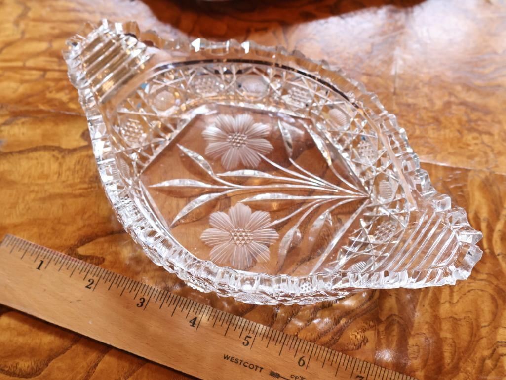 Vintage Crystal & Silverplate Serving Collection Candlestick, Pitcher & Tray - 5