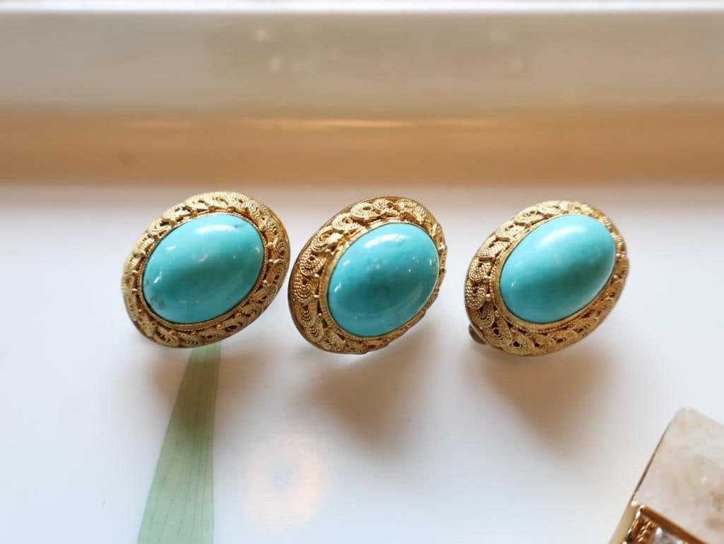 Vintage Costume Jewelry Lot incl. Christian Dior, Rhinestone and Cabochon Pieces - 13