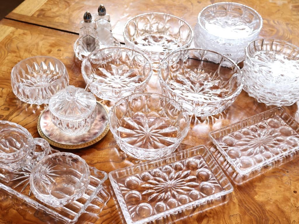 Large Assortment of Vintage Cut Crystal and Glass Tableware (1 of 14)
