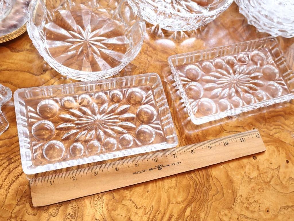 Large Assortment of Vintage Cut Crystal and Glass Tableware - 2