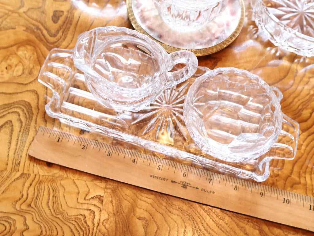 Large Assortment of Vintage Cut Crystal and Glass Tableware - 3