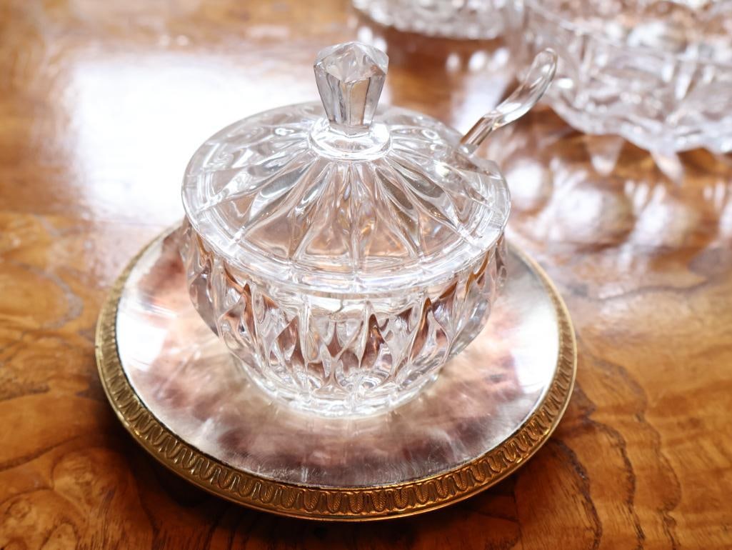 Large Assortment of Vintage Cut Crystal and Glass Tableware - 5
