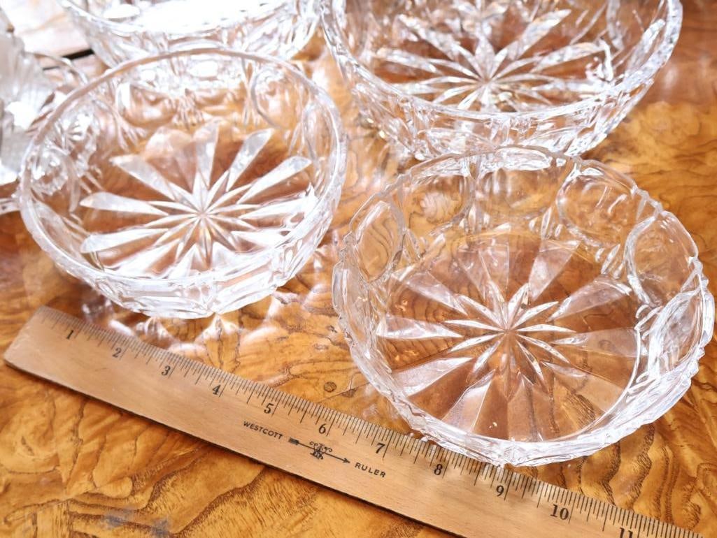 Large Assortment of Vintage Cut Crystal and Glass Tableware - 9