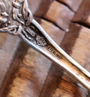 3 Antique Sterling Silver Floral Serving Spoons 101 Grams - 4
