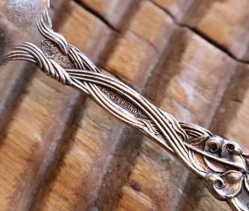 3 Antique Sterling Silver Floral Serving Spoons 101 Grams - 7
