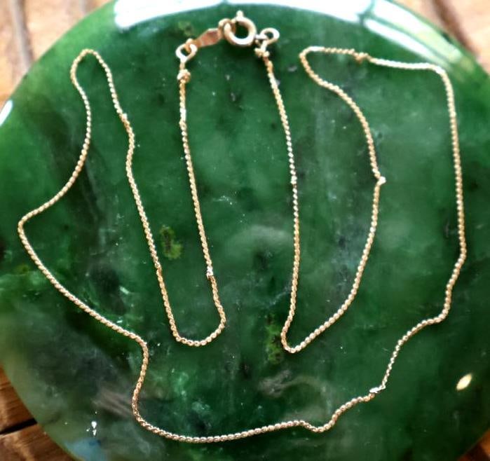 14K Gold Fine Chain Necklace, Approx. 18in - 2