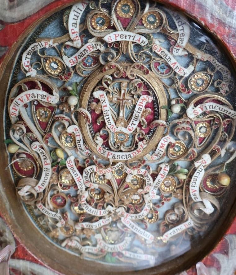 Antique Venetian Multi-Saint Reliquary, Provenance Inscription Dated 1912 - 4