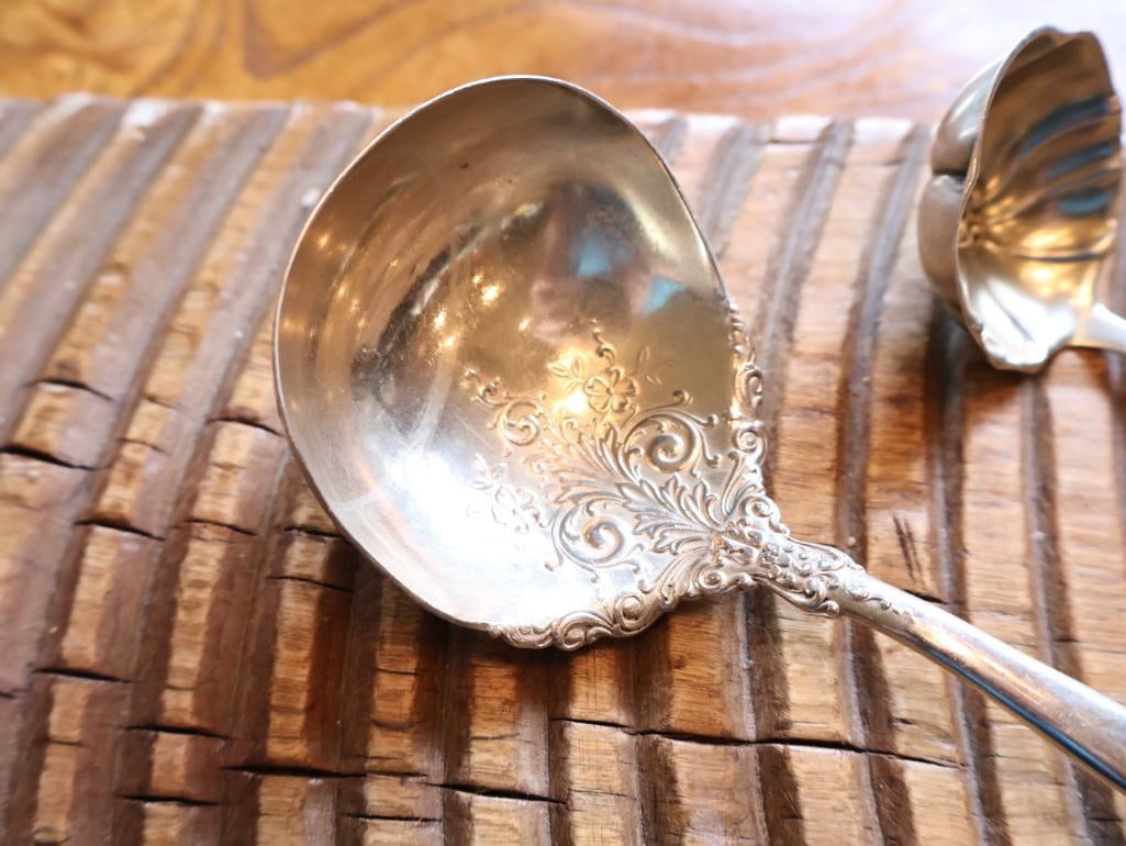 Three Sterling Silver Ornate Serving Spoons, 125 Grams - 6