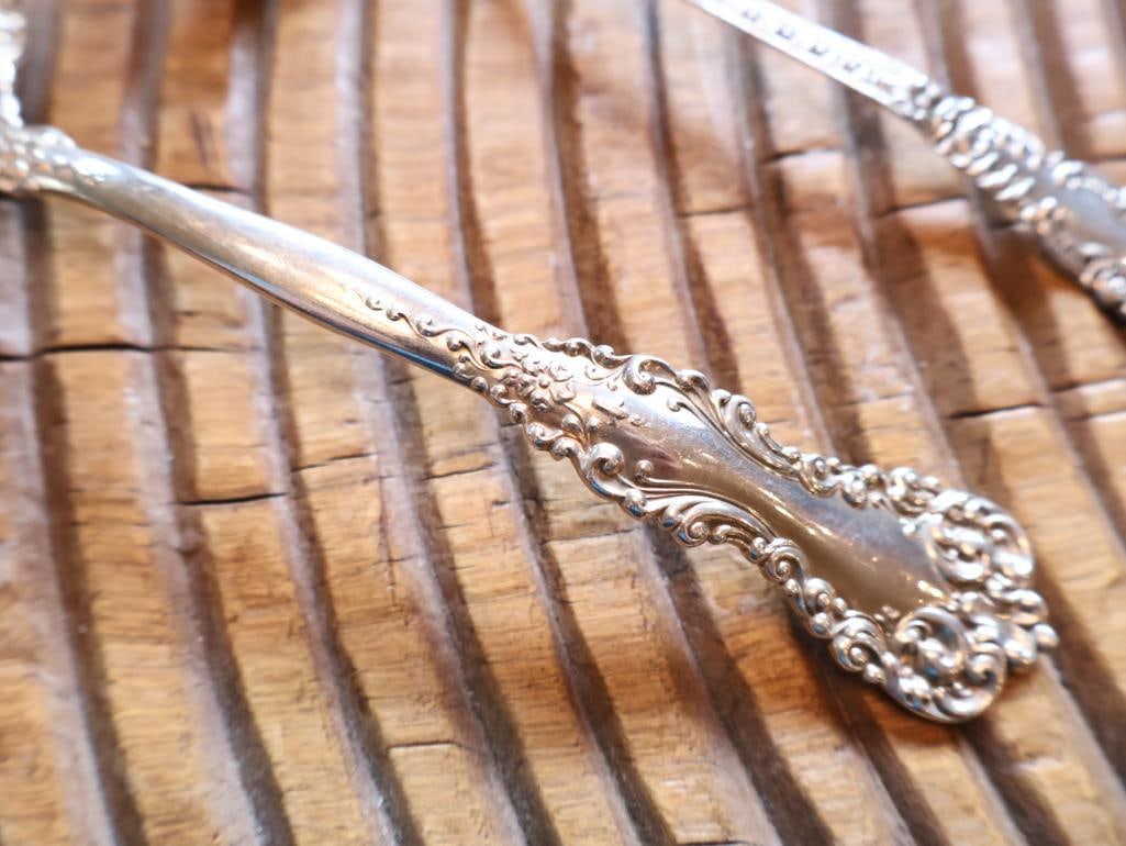 Three Sterling Silver Ornate Serving Spoons, 125 Grams - 7