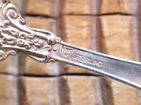 Three Sterling Silver Ornate Serving Spoons, 125 Grams - 8