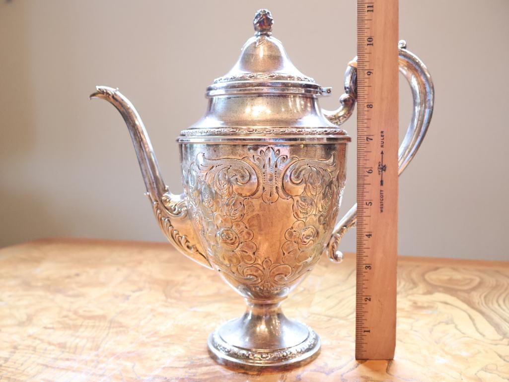 Frank M. Whiting and Co. Hand-Chased Sterling Silver Coffee Pot - 2