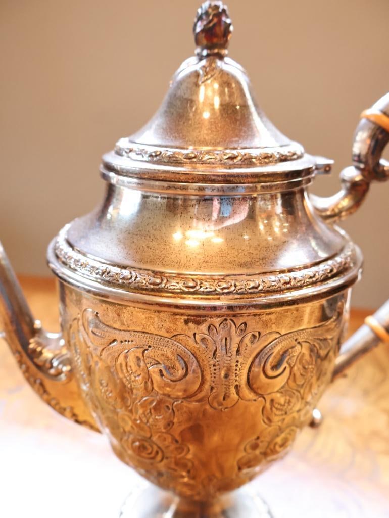 Frank M. Whiting and Co. Hand-Chased Sterling Silver Coffee Pot - 4