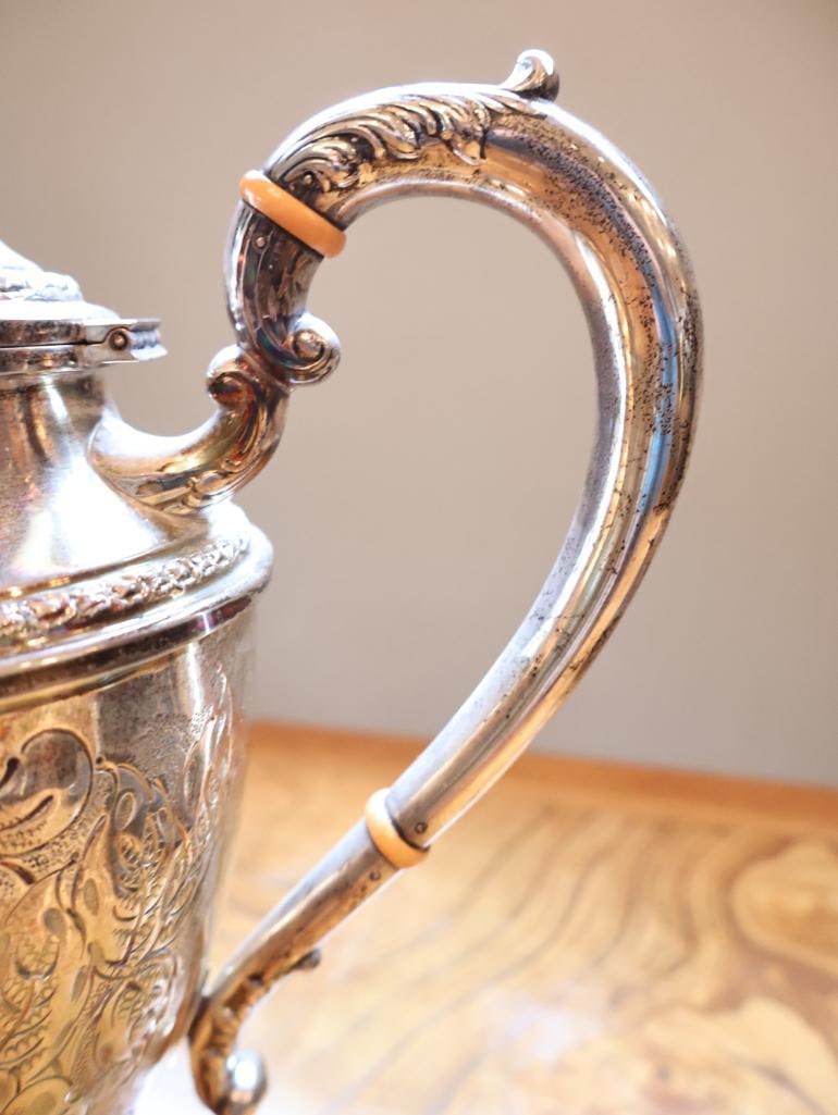 Frank M. Whiting and Co. Hand-Chased Sterling Silver Coffee Pot - 6