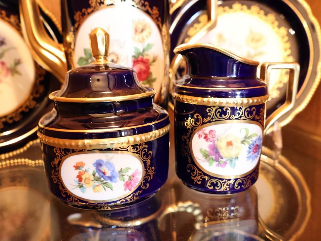 Schumann Arzberg Bavaria Echt Cobalt Porcelain Coffee & Dessert Service - 11