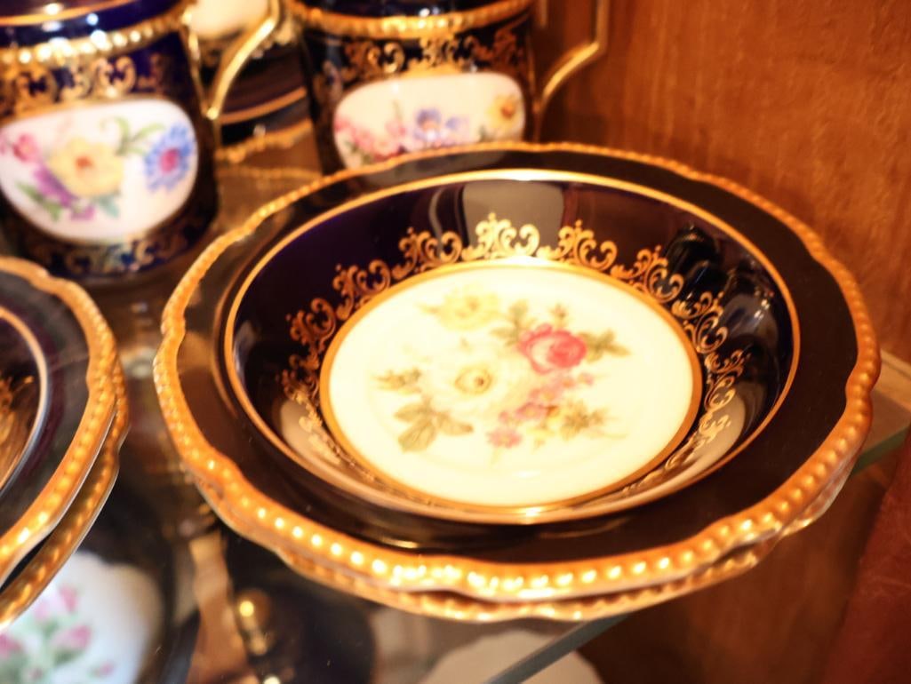 Schumann Arzberg Bavaria Echt Cobalt Porcelain Coffee & Dessert Service - 7