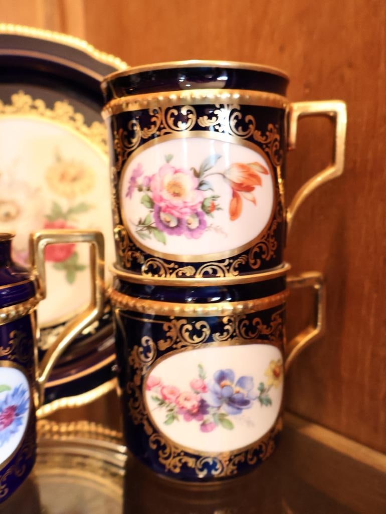Schumann Arzberg Bavaria Echt Cobalt Porcelain Coffee & Dessert Service - 8