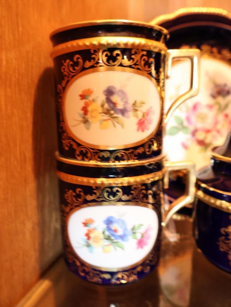 Schumann Arzberg Bavaria Echt Cobalt Porcelain Coffee & Dessert Service - 9