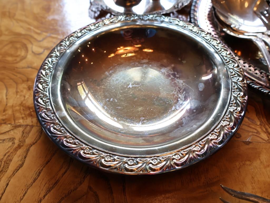 Vintage Silver-Plated Tableware and Serving Pieces - 10