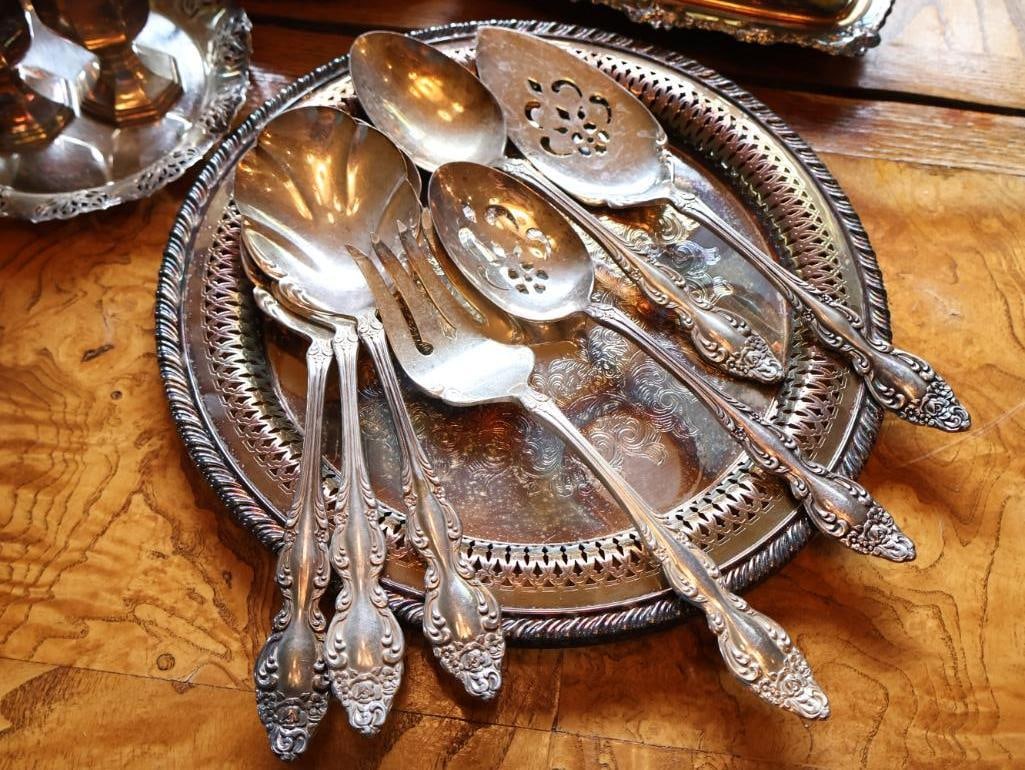 Vintage Silver-Plated Tableware and Serving Pieces - 12
