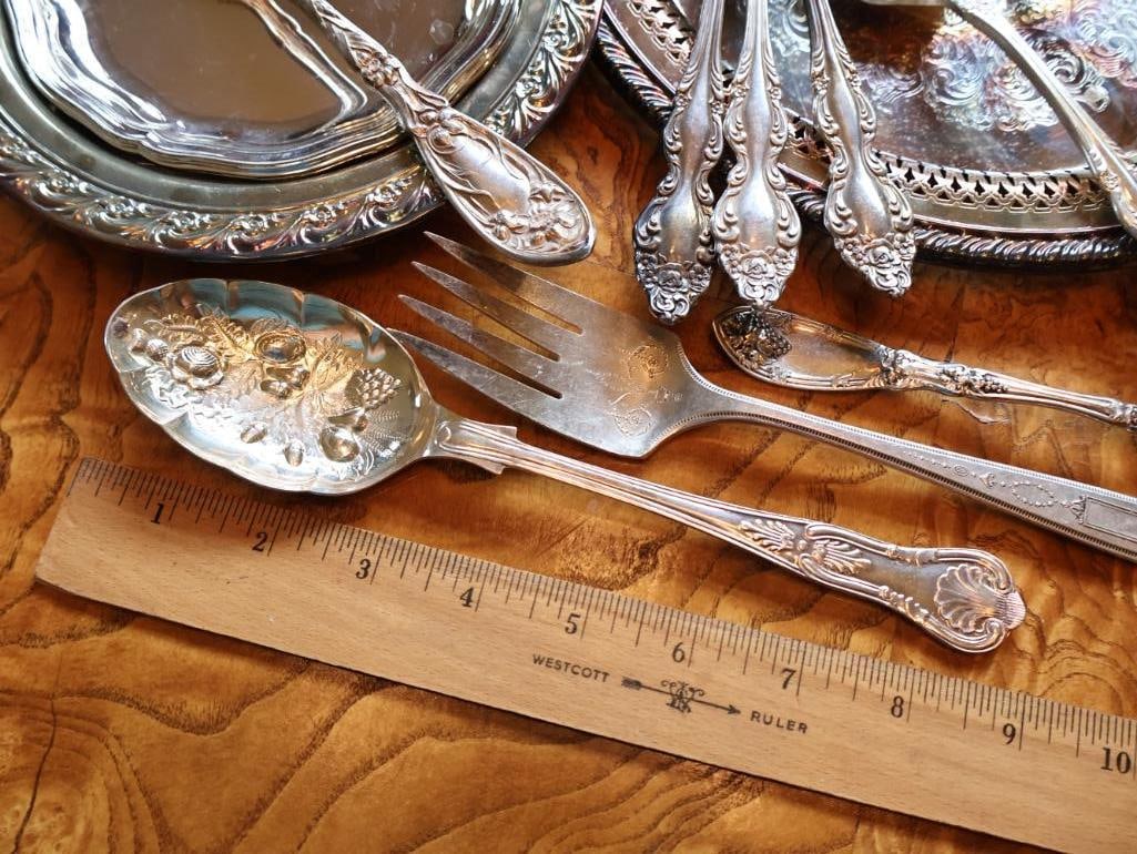 Vintage Silver-Plated Tableware and Serving Pieces - 2