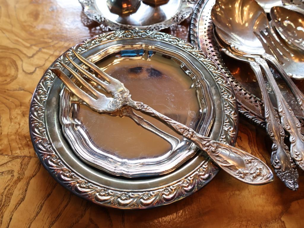 Vintage Silver-Plated Tableware and Serving Pieces - 6