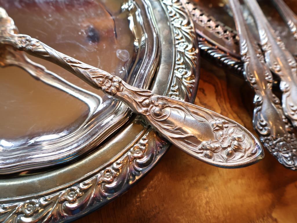 Vintage Silver-Plated Tableware and Serving Pieces - 8