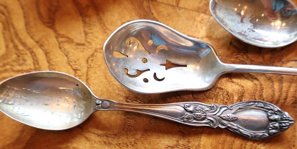 Vintage Turkish Souvenir Demitasse Spoon Marked 800, sterling and Plated Flatware - 6
