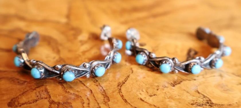 Vintage Southwestern Silver and Turquoise Mixed Jewelry - 4