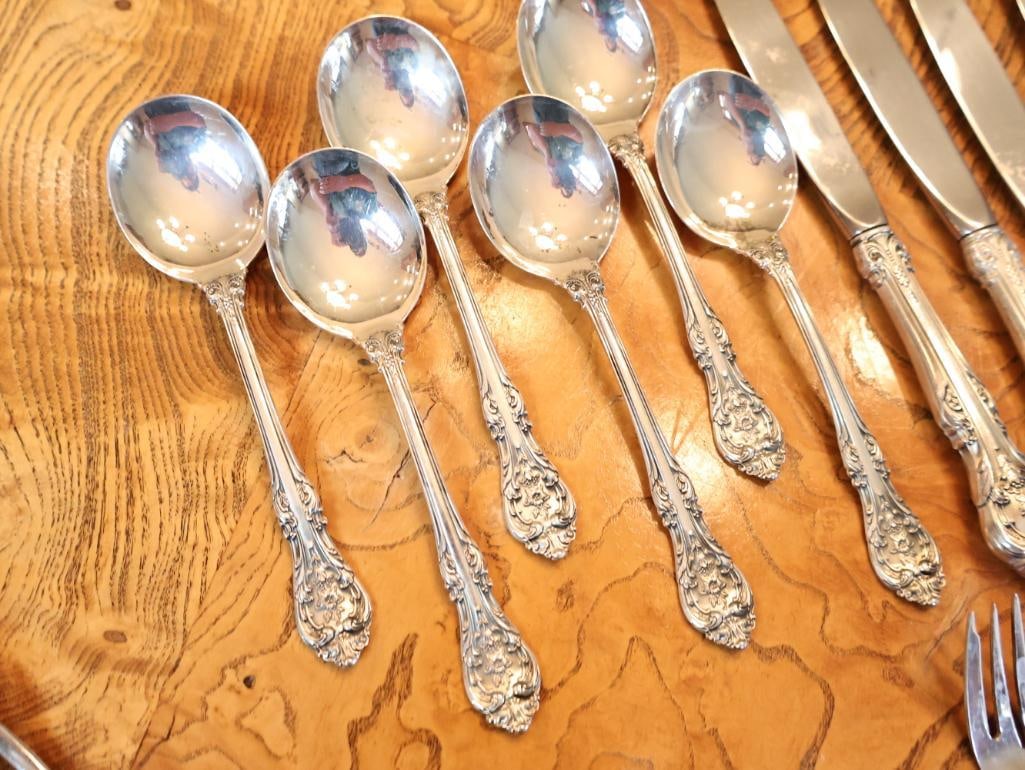 31 Pc Gorham Sterling Silver Flatware Set with Serving Piece - 12